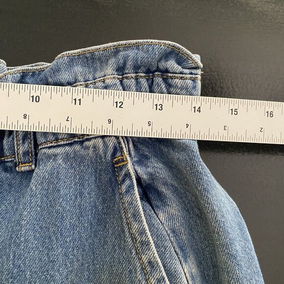 Zara Jeans Women's 8 Baggy Barrel High Waisted Ruffled Paperbag Elastic Waist - Picture 11 of 13